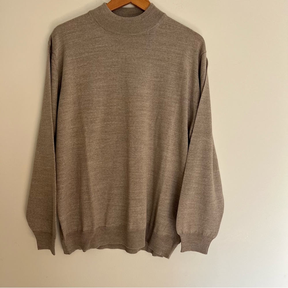 Cotton Traders Tan Brown Wool Blend Sweater Men’s Size Large